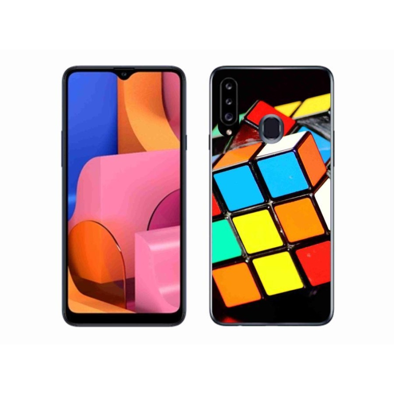 Gélový obal mmCase na mobil Samsung Galaxy A20s - rubikova kocka