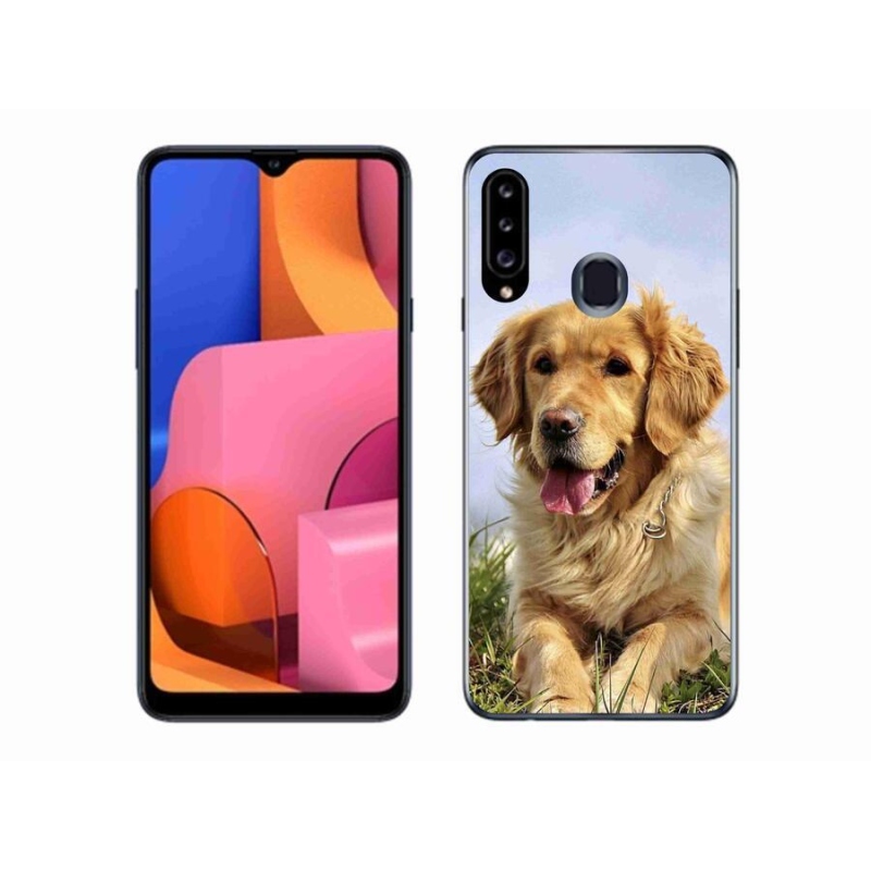 Gélový obal mmCase na mobil Samsung Galaxy A20s - zlatý retriever