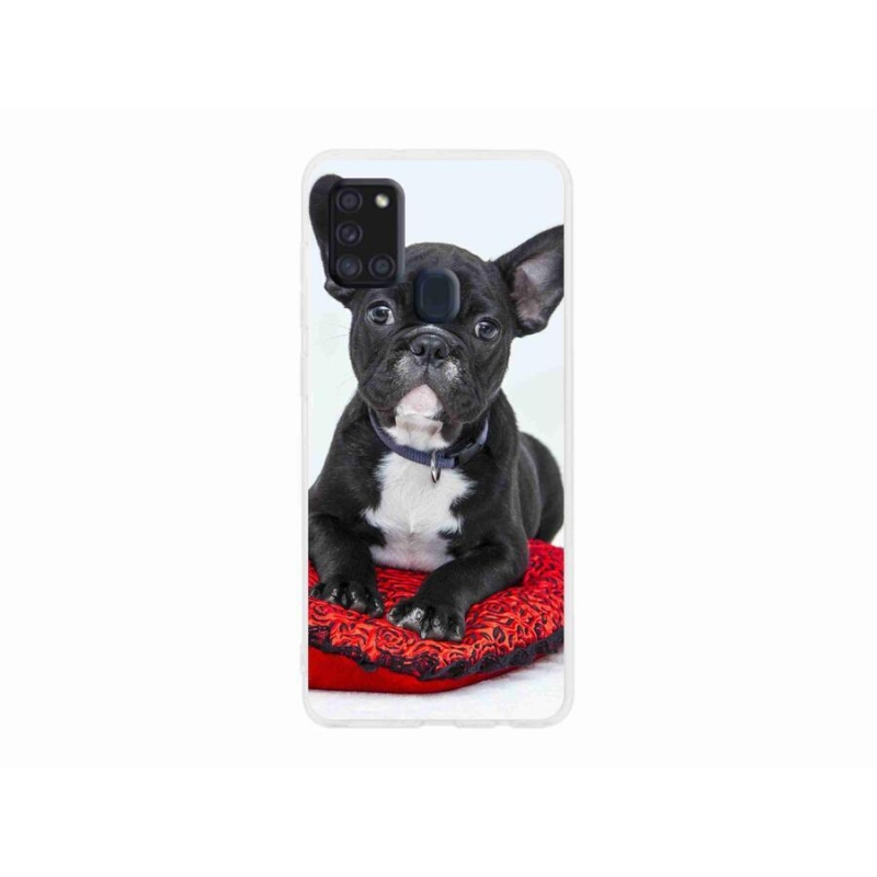 Gélový obal mmCase na mobil Samsung Galaxy A21s - buldog