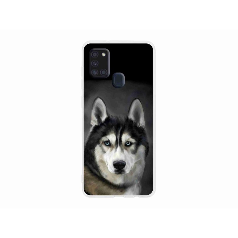 Gélový obal mmCase na mobil Samsung Galaxy A21s - husky