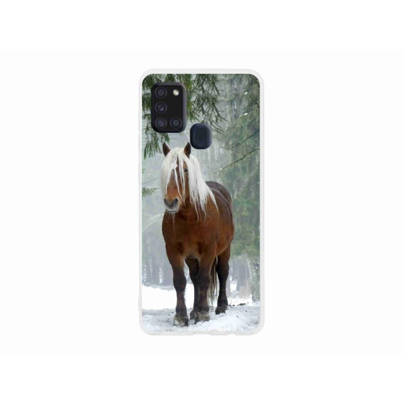 Gélový obal mmCase na mobil Samsung Galaxy A21s - kôň v lese