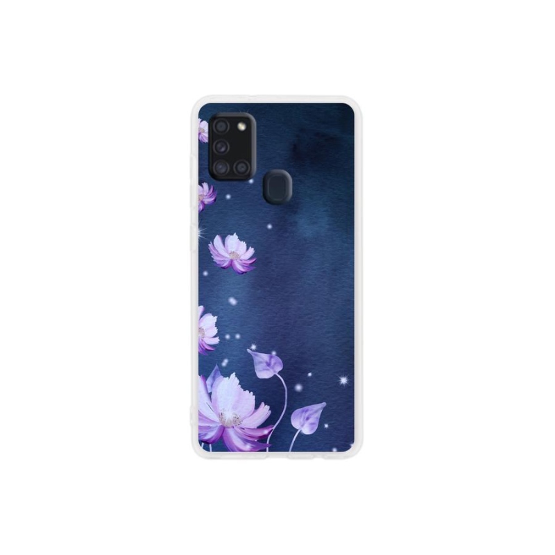 Gélový obal mmCase na mobil Samsung Galaxy A21s - padajúce kvety