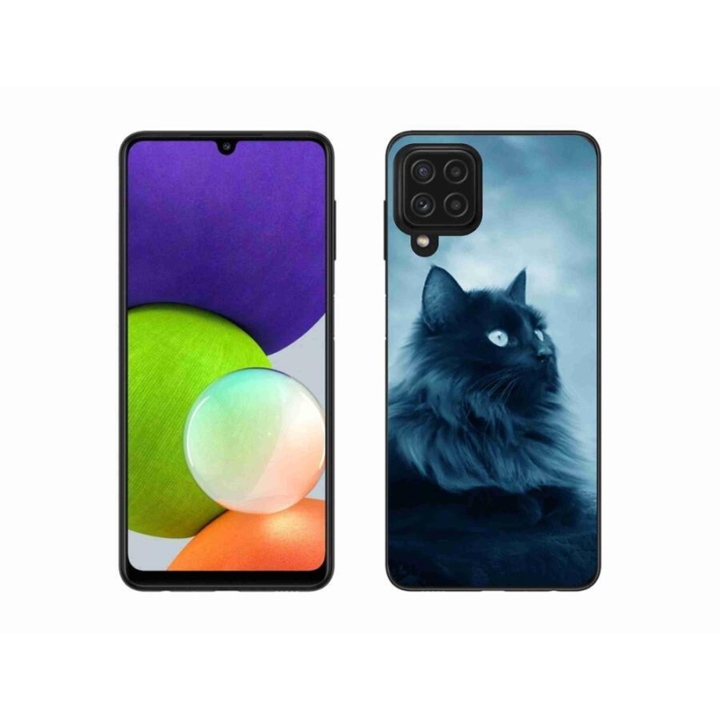 Gélový obal mmCase na mobil Samsung Galaxy A22 4G - čierna mačka 1