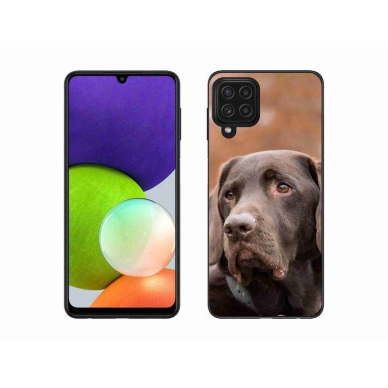 Gélový obal mmCase na mobil Samsung Galaxy A22 4G - hnedý labrador