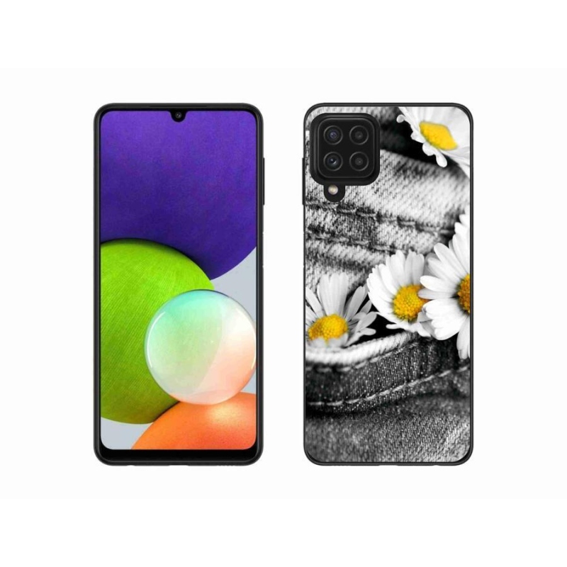 Gélový obal mmCase na mobil Samsung Galaxy A22 4G - margaréty