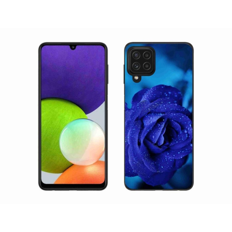 Gélový obal mmCase na mobil Samsung Galaxy A22 4G - modrá ruža