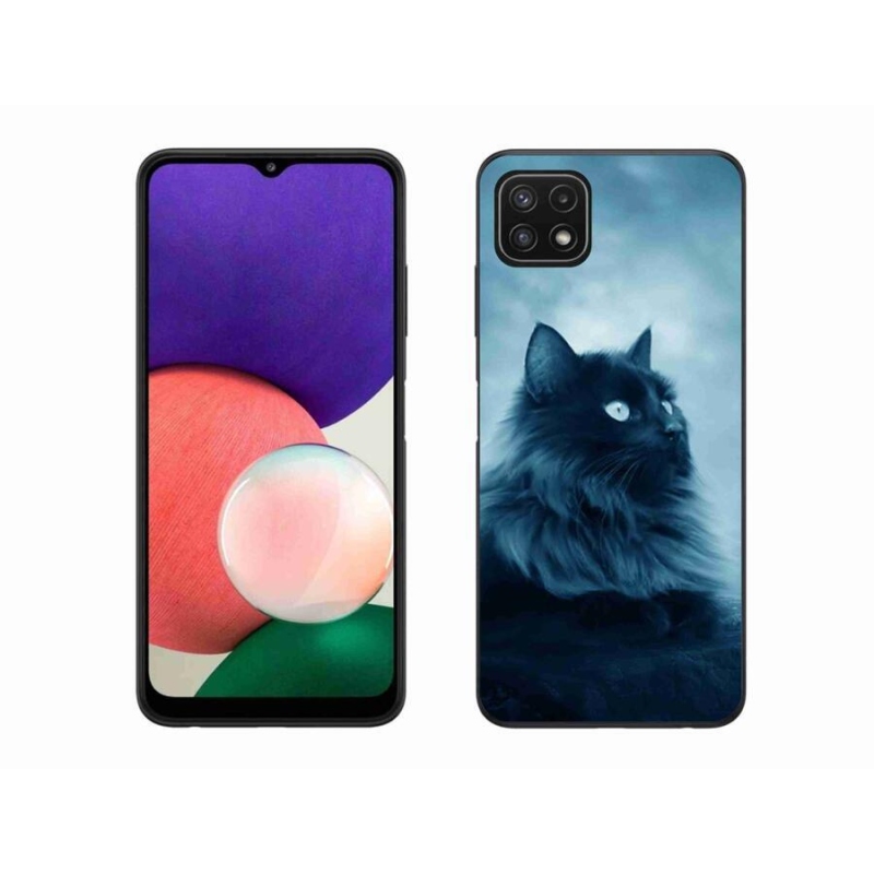 Gélový obal mmCase na mobil Samsung Galaxy A22 5G - čierna mačka 1