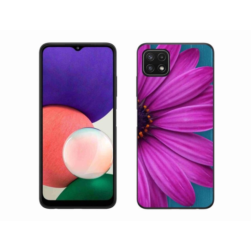 Gélový obal mmCase na mobil Samsung Galaxy A22 5G - fialová margaréta