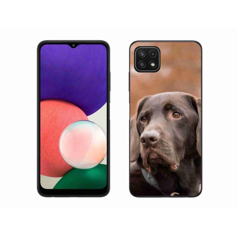 Gélový obal mmCase na mobil Samsung Galaxy A22 5G - hnedý labrador