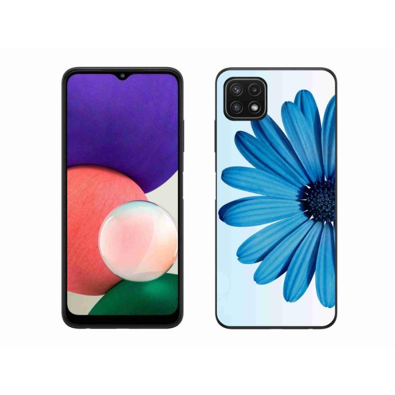 Gélový obal mmCase na mobil Samsung Galaxy A22 5G - modrá margaréta