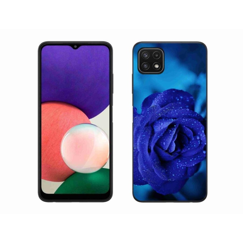 Gélový obal mmCase na mobil Samsung Galaxy A22 5G - modrá ruža