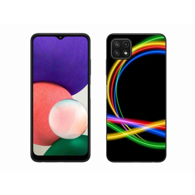 Gélový obal mmCase na mobil Samsung Galaxy A22 5G - neónové kruhy