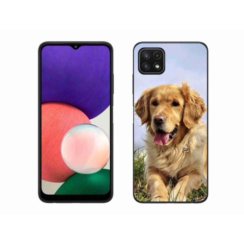 Gélový obal mmCase na mobil Samsung Galaxy A22 5G - zlatý retriever