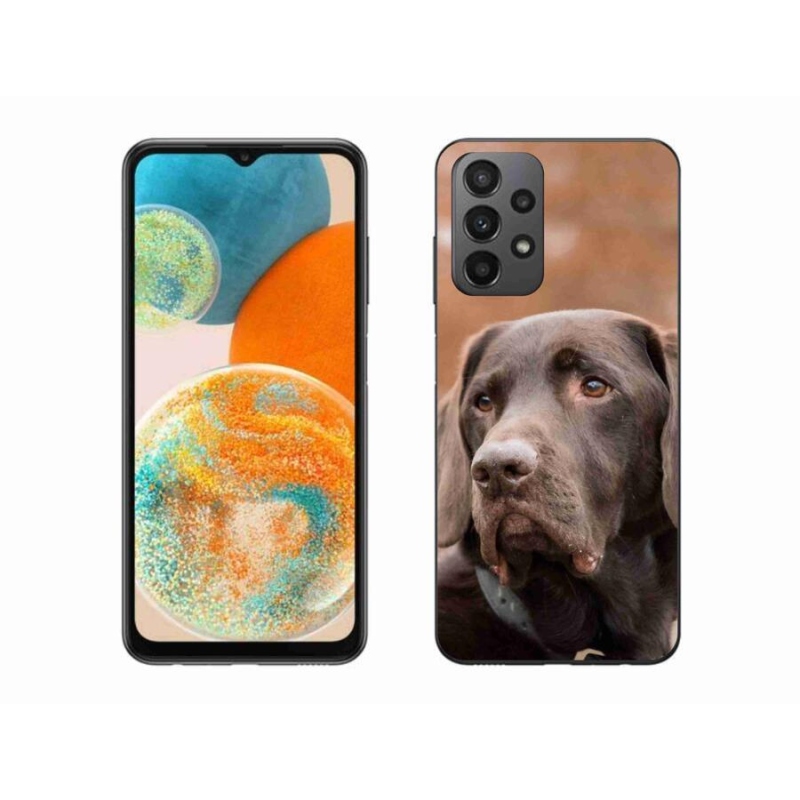 Gélový obal mmCase na mobil Samsung Galaxy A23 4G/5G - hnedý labrador