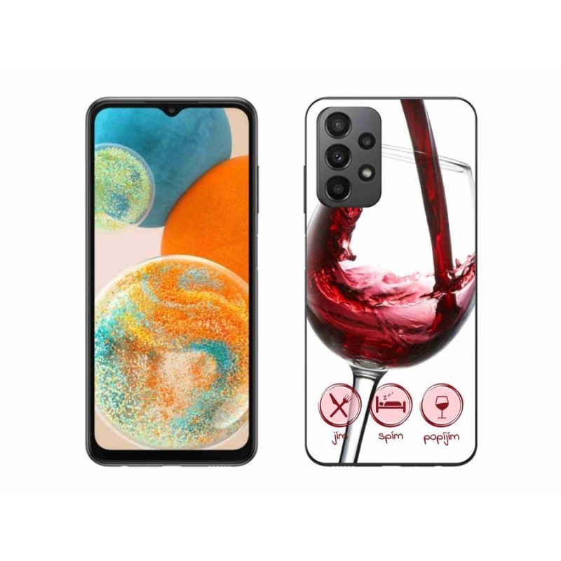 Gélový obal mmCase na mobil Samsung Galaxy A23 4G/5G - pohár vína červené