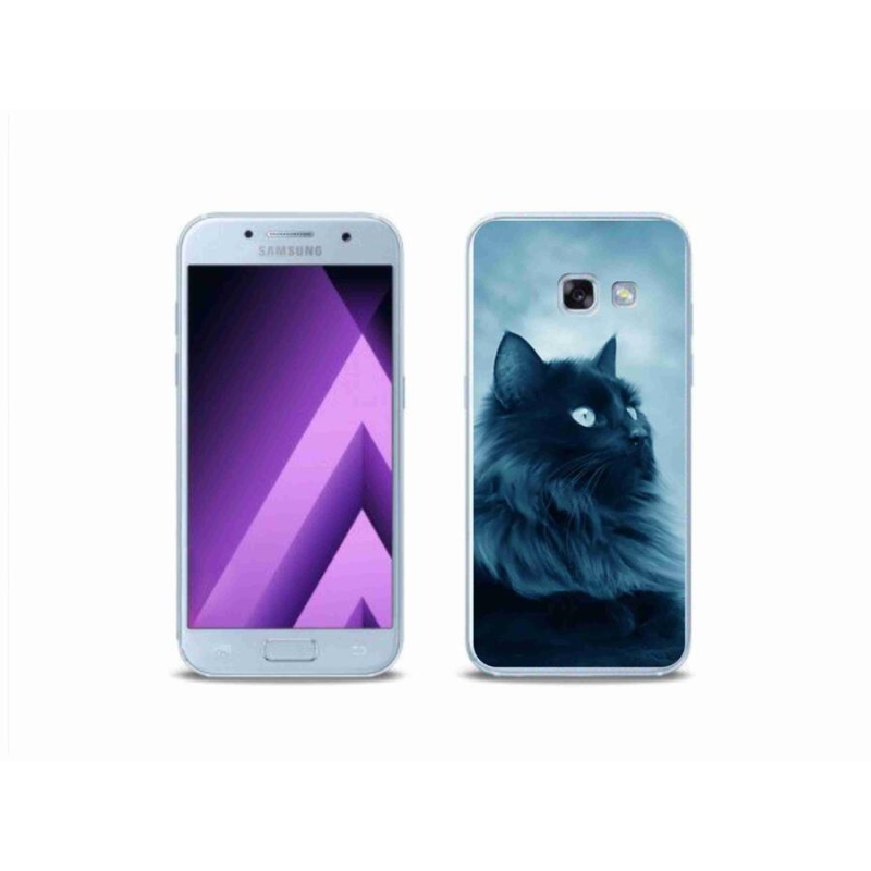 Gélový obal mmCase na mobil Samsung Galaxy A3 (2017) - čierna mačka 1