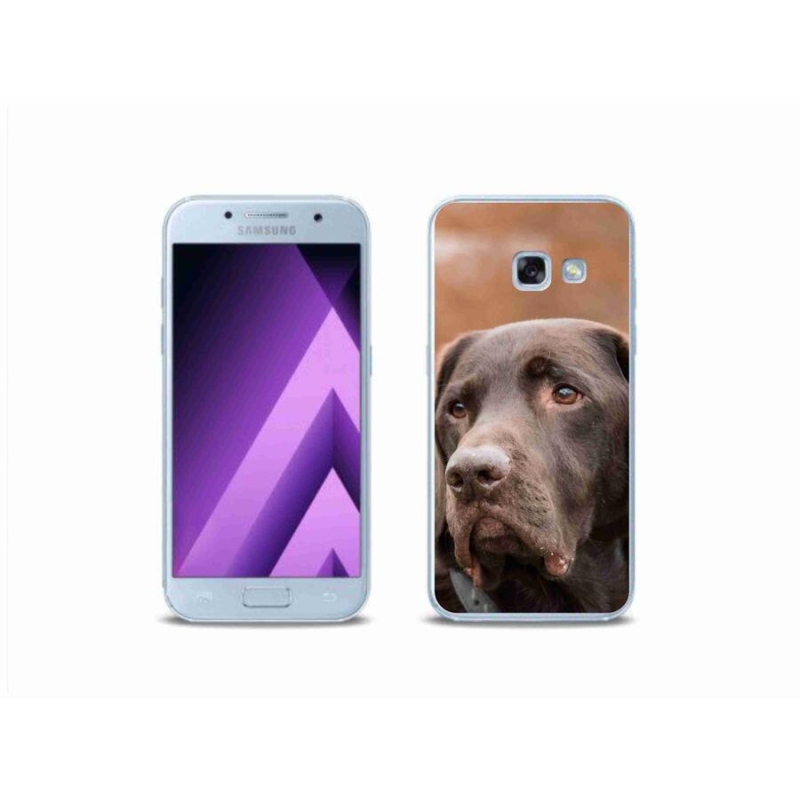 Gélový obal mmCase na mobil Samsung Galaxy A3 (2017) - hnedý labrador