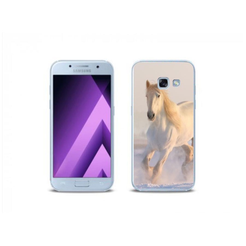 Gélový obal mmCase na mobil Samsung Galaxy A3 (2017) - kôň v snehu