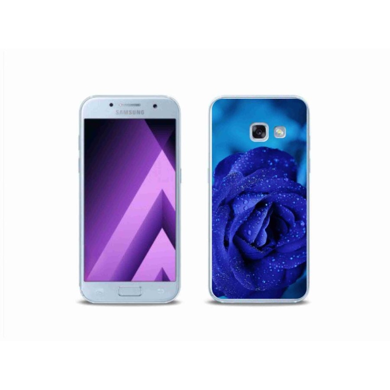 Gélový obal mmCase na mobil Samsung Galaxy A3 (2017) - modrá ruža
