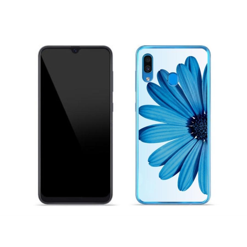 Gélový obal mmCase na mobil Samsung Galaxy A30 - modrá margaréta