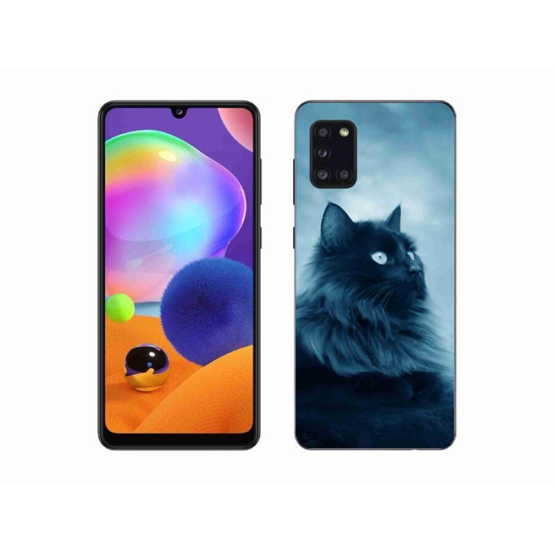 Gélový obal mmCase na mobil Samsung Galaxy A31 - čierna mačka 1