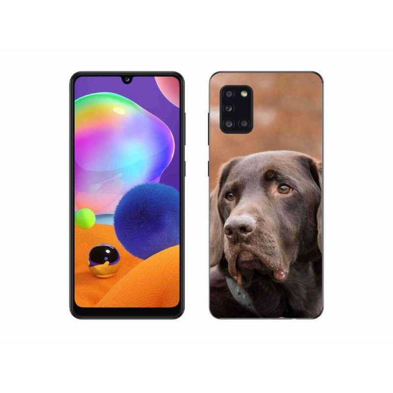 Gélový obal mmCase na mobil Samsung Galaxy A31 - hnedý labrador