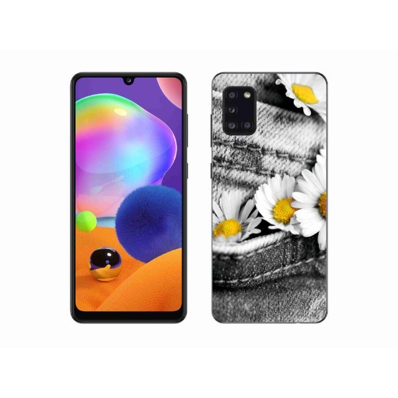 Gélový obal mmCase na mobil Samsung Galaxy A31 - margaréty