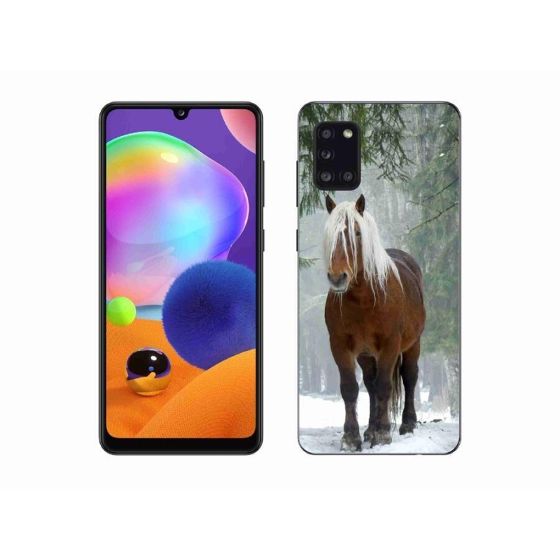 Gélový obal mmCase na mobil Samsung Galaxy A31 - kôň v lese