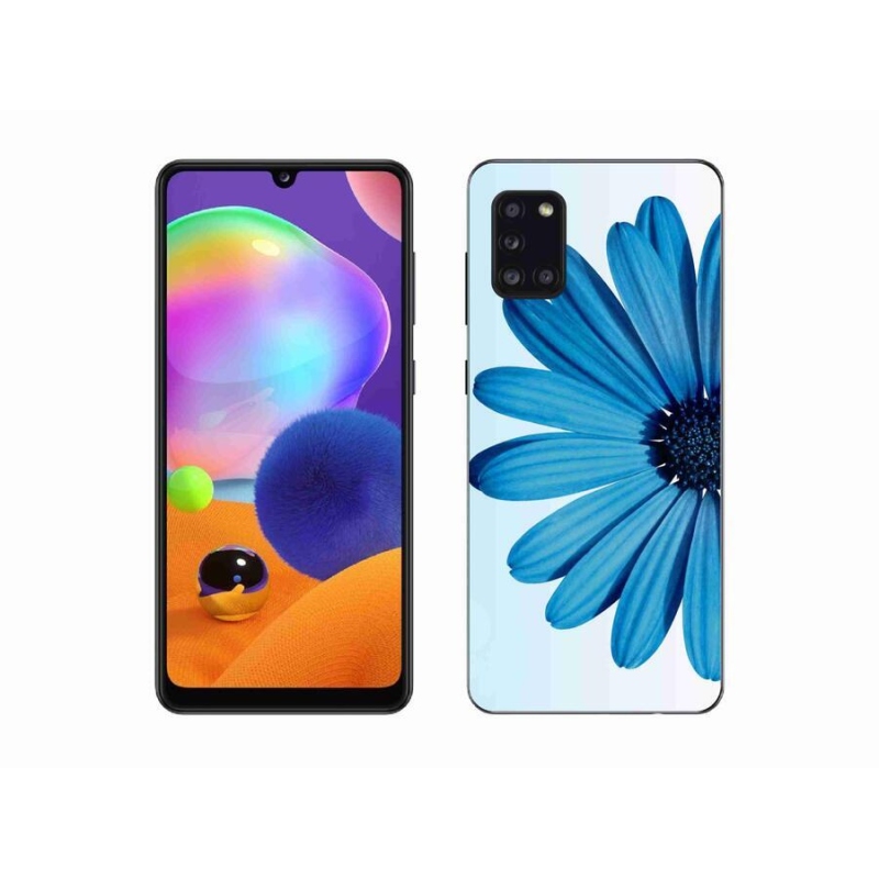 Gélový obal mmCase na mobil Samsung Galaxy A31 - modrá margaréta