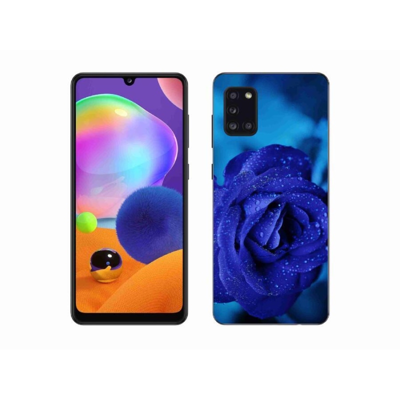 Gélový obal mmCase na mobil Samsung Galaxy A31 - modrá ruža