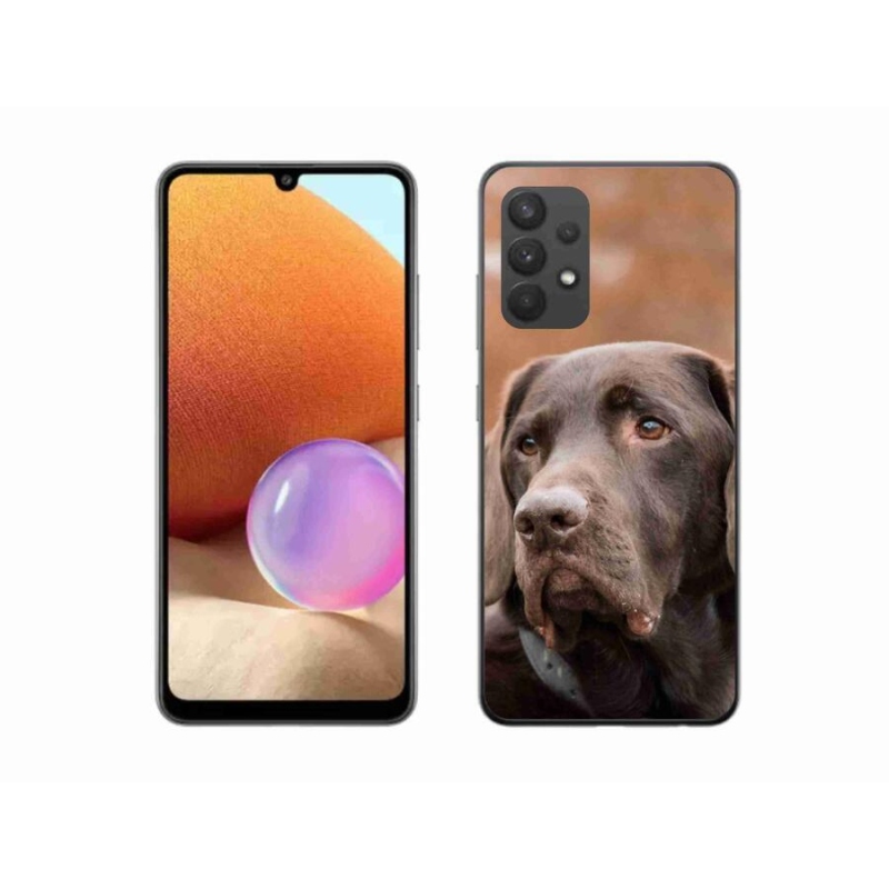 Gélový obal mmCase na mobil Samsung Galaxy A32 4G - hnedý labrador