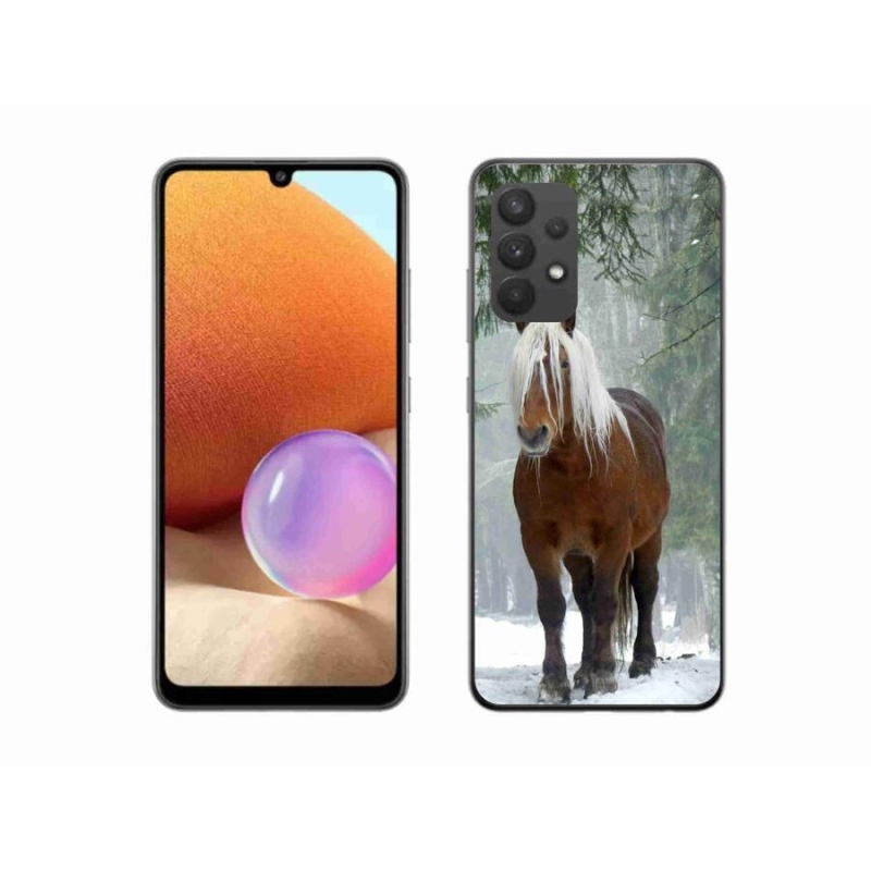 Gélový obal mmCase na mobil Samsung Galaxy A32 4G - kôň v lese