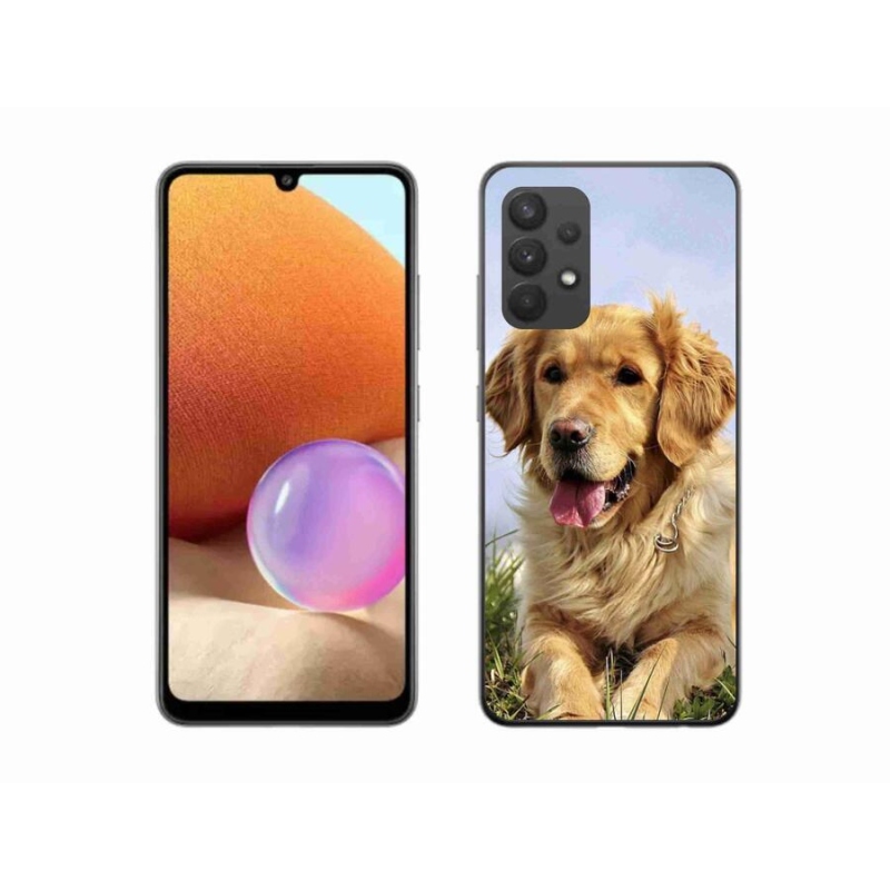 Gélový obal mmCase na mobil Samsung Galaxy A32 4G - zlatý retriever