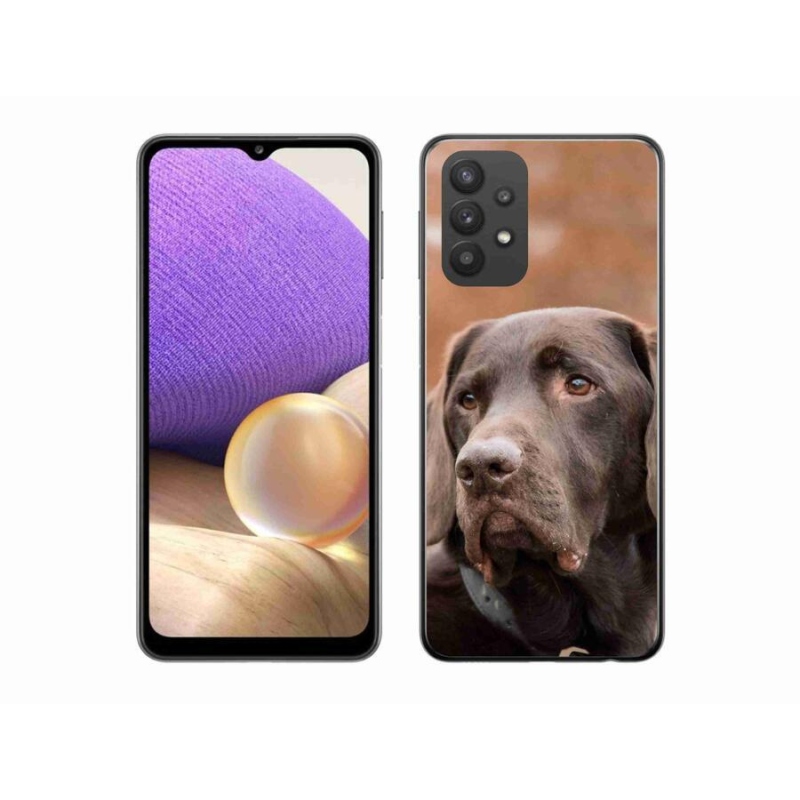 Gélový obal mmCase na mobil Samsung Galaxy A32 5G - hnedý labrador