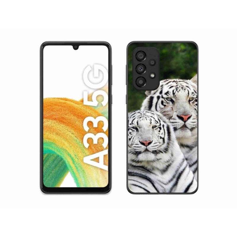 Gélový obal mmCase na mobil Samsung Galaxy A33 5G - bieli tigre