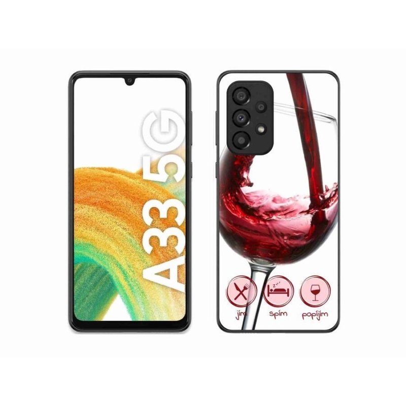 Gélový obal mmCase na mobil Samsung Galaxy A33 5G - pohár vína červené