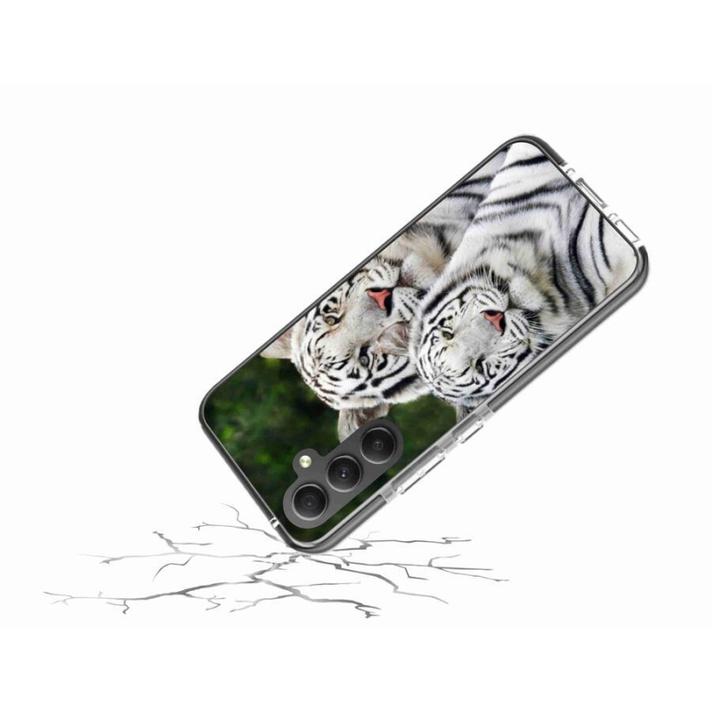 Gélový obal mmCase na mobil Samsung Galaxy A34 5G - bieli tigre