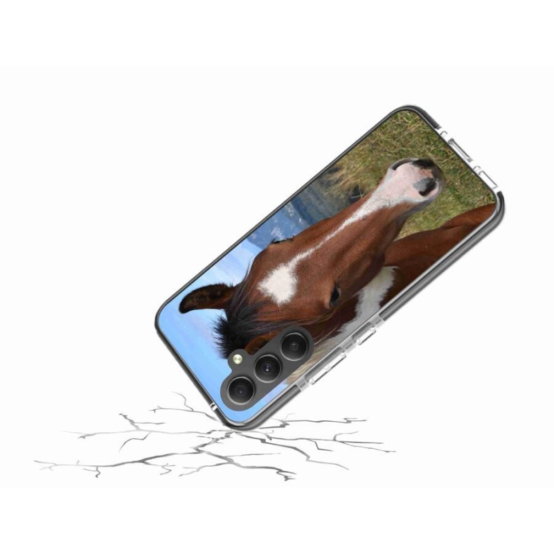 Gélový obal mmCase na mobil Samsung Galaxy A34 5G - hnedý kôň