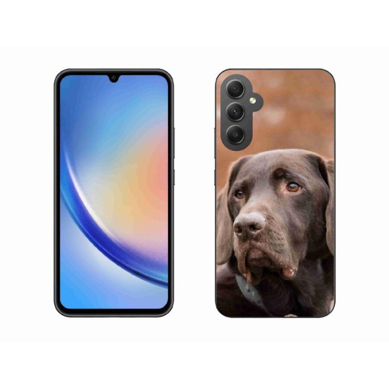 Gélový obal mmCase na mobil Samsung Galaxy A34 5G - hnedý labrador