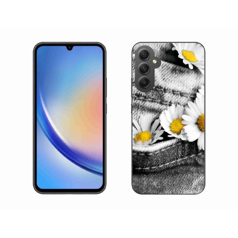 Gélový obal mmCase na mobil Samsung Galaxy A34 5G - margaréty