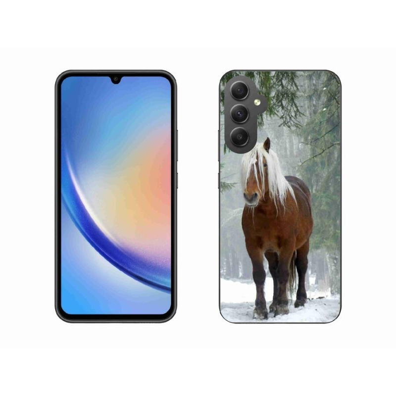 Gélový obal mmCase na mobil Samsung Galaxy A34 5G - kôň v lese