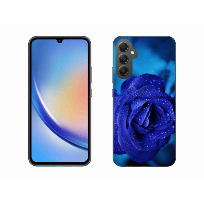 Gélový obal mmCase na mobil Samsung Galaxy A34 5G - modrá ruža