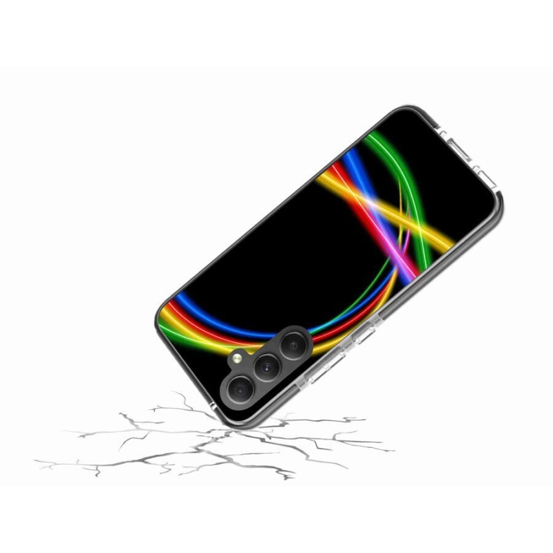 Gélový obal mmCase na mobil Samsung Galaxy A34 5G - neónové kruhy