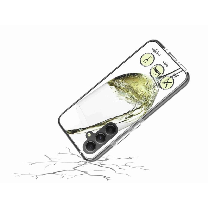 Gélový obal mmCase na mobil Samsung Galaxy A34 5G - pohár vína biele