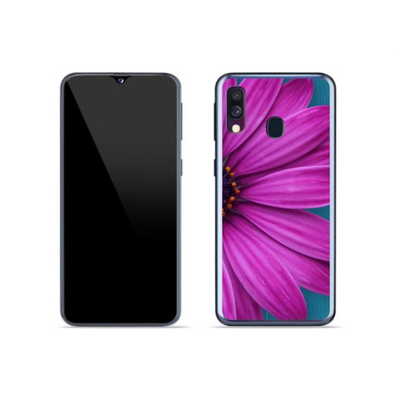 Gélový obal mmCase na mobil Samsung Galaxy A40 - fialová margaréta