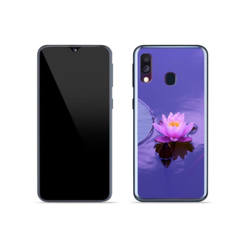 Gélový obal mmCase na mobil Samsung Galaxy A40 - kvet na hladine