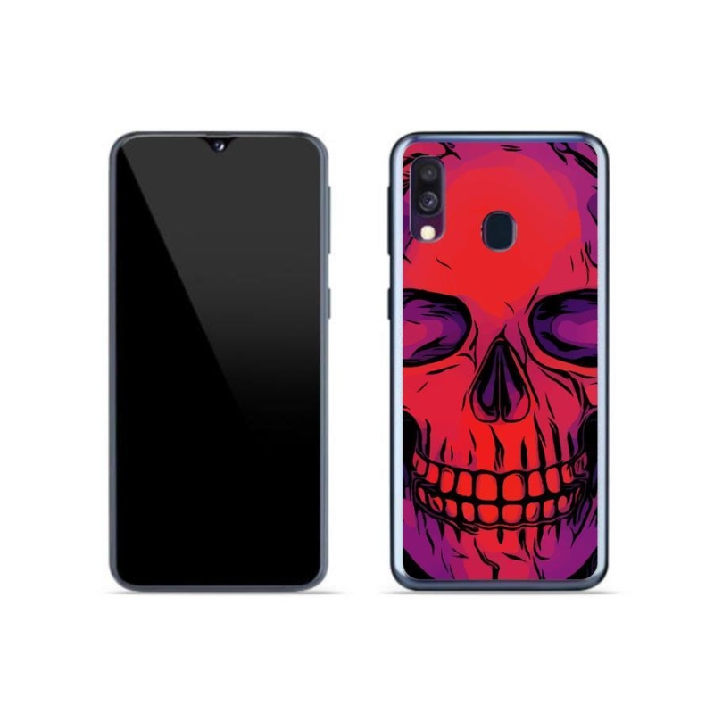 Gélový obal mmCase na mobil Samsung Galaxy A40 - lebka