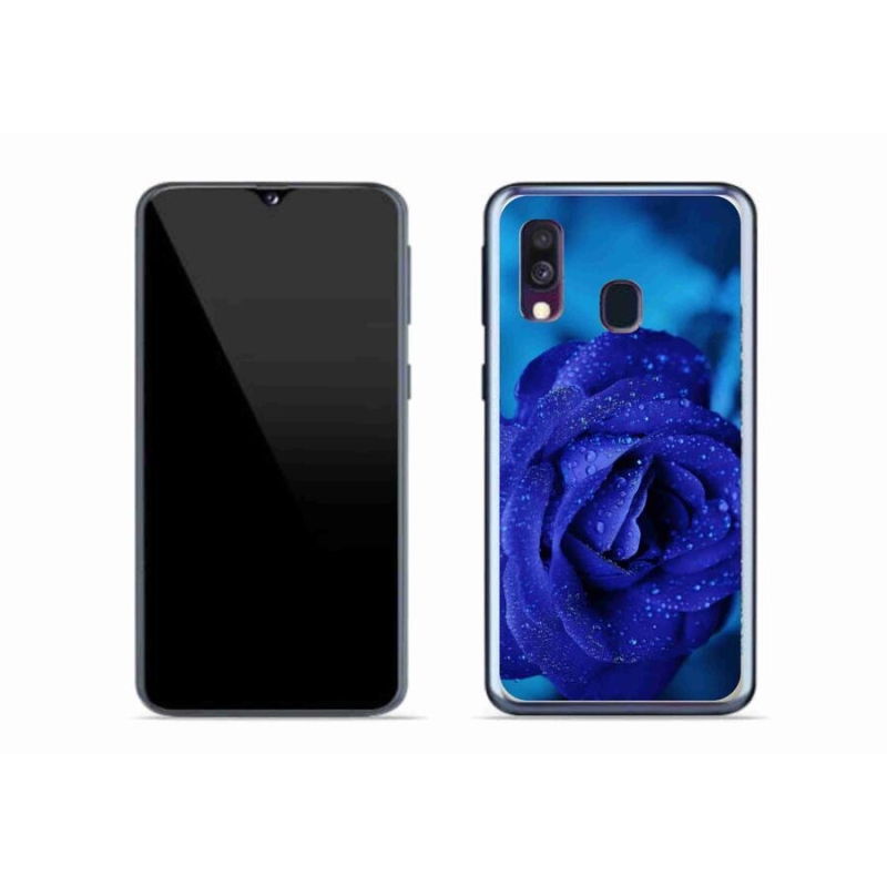 Gélový obal mmCase na mobil Samsung Galaxy A40 - modrá ruža