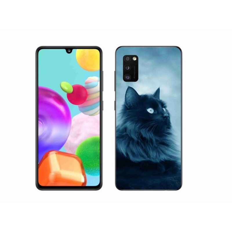 Gélový obal mmCase na mobil Samsung Galaxy A41 - čierna mačka 1