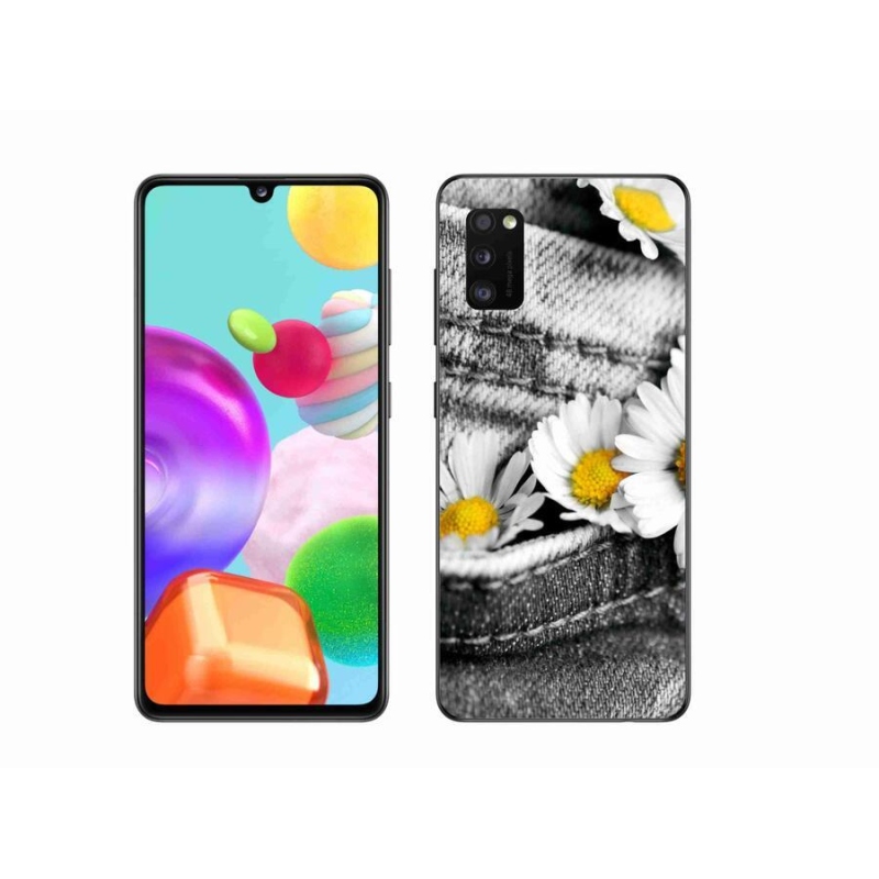 Gélový obal mmCase na mobil Samsung Galaxy A41 - margaréty